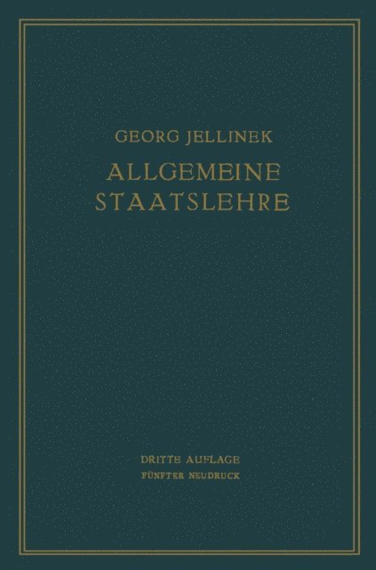 Walter Jellinek, Georg Jellinek - Allgemeine Staatslehre, E-bok