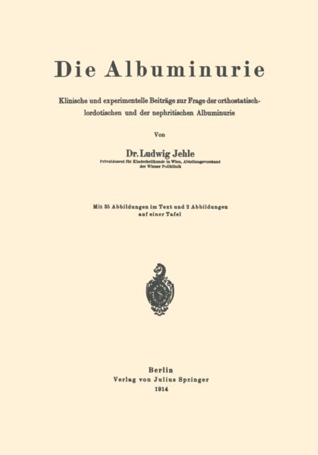 Ludwig Jehle - Die Albuminurie, E-bok