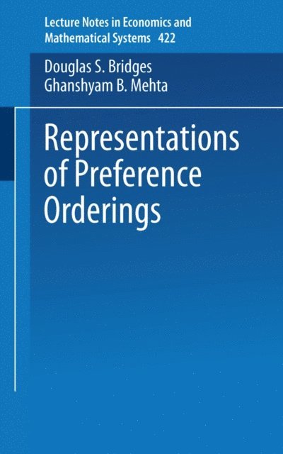Ghanshyam B. Mehta, Douglas S. Bridges - Representations of Preferences Orderings, E-bok