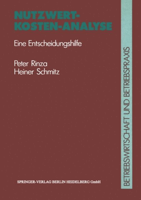 Peter Rinza - Nutzwert-Kosten-Analyse, E-bok