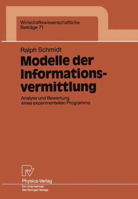 Ralph Schmidt - Modelle der Informationsvermittlung, E-bok