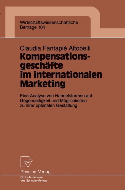 Claudia Fantapie Altobelli - Kompensationsgeschäfte im internationalen Marketing, E-bok