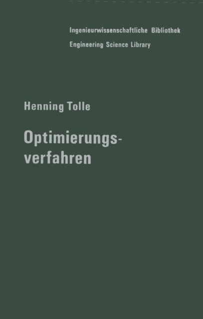 H. Tolle - Optimierungsverfahren, E-bok