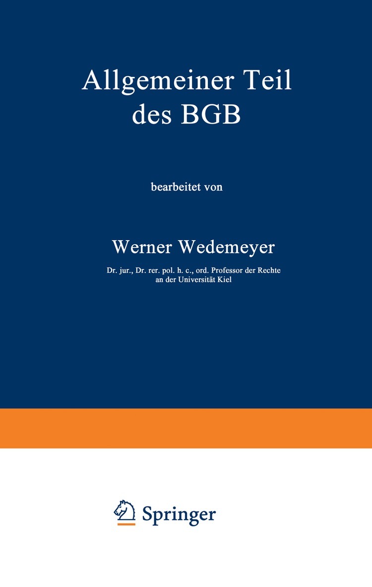 Werner Wedemeyer - Allgemeiner Teil des BGB, Häftad