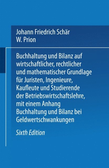 W. Prion, Johann Friedrich Schar - Buchhaltung und Bilanz, E-bok