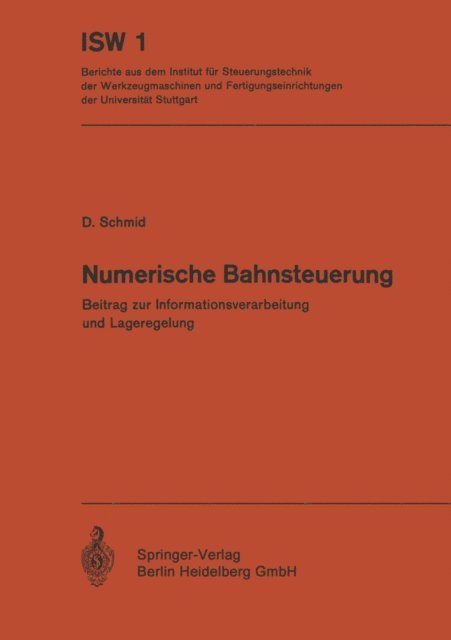 D. Schmid - Numerische Bahnsteuerung, E-bok