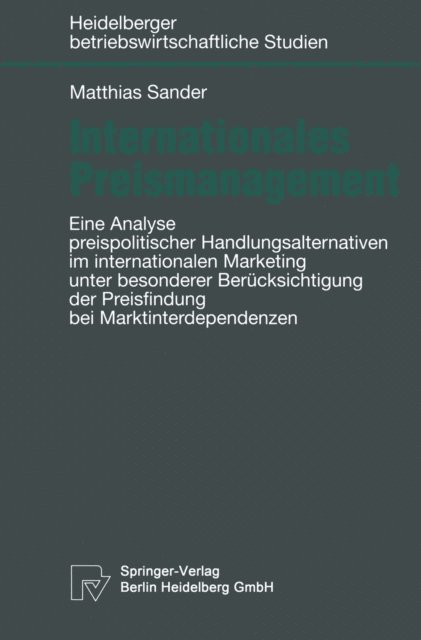 Matthias Sander - Internationales Preismanagement, E-bok