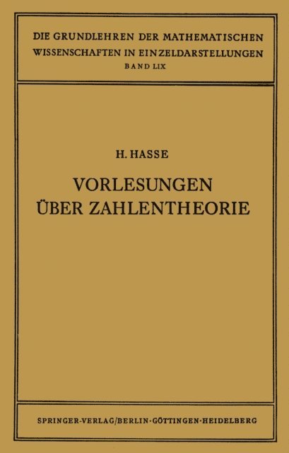 Helmut Hasse - Vorlesungen über Zahlentheorie, E-bok