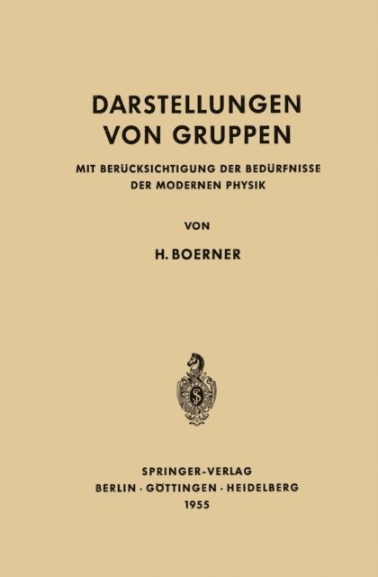 Hermann Boerner - Darstellungen von Gruppen, E-bok