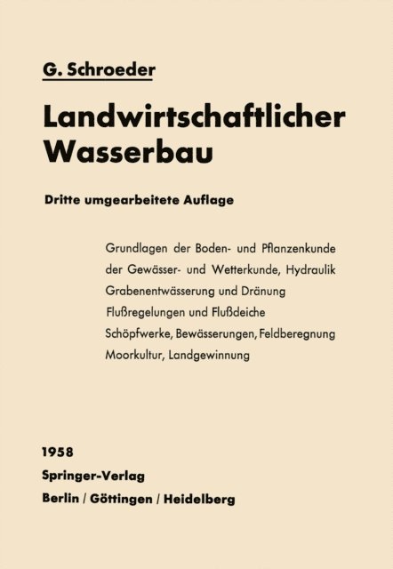 Gerhard Schroeder - Landwirtschaftlicher Wasserbau, E-bok