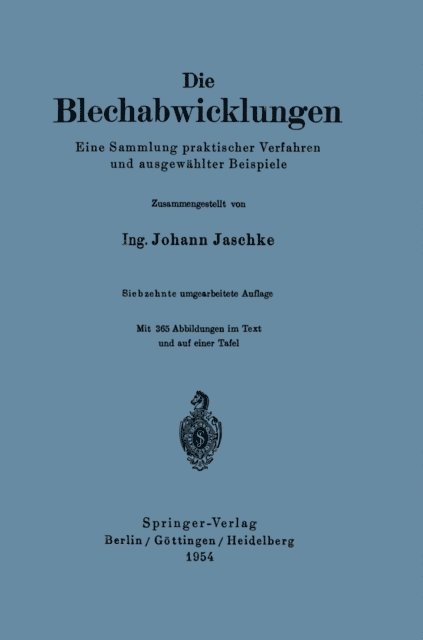 Johann Jaschke - Die Blechabwicklungen, E-bok