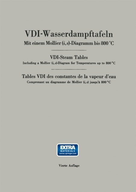 Werner Koch, Verein Deutscher Ingenieure - VDI-Wasserdampftafeln / VDI-Steam Tables / Tables VDI des constantes, E-bok