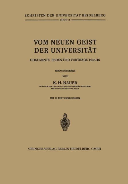 Karl Heinrich Bauer - Vom Neuen Geist der Universität, E-bok