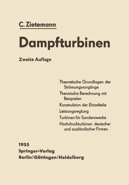 Constantin Zietemann - Die Dampfturbinen, E-bok