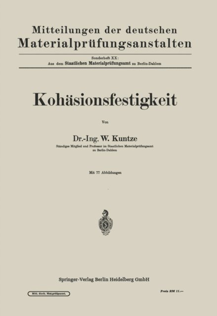 NA Kuntze - Kohäsionsfestigkeit, E-bok