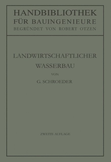Gerhard Schroeder - Landwirtschaftlicher Wasserbau, E-bok