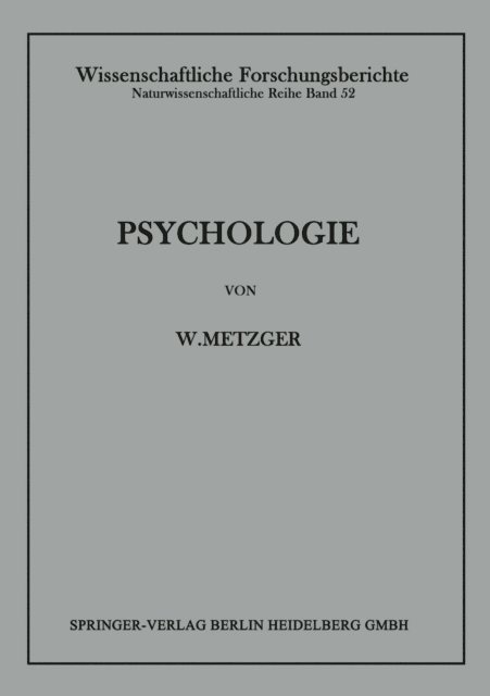 Wolfgang Metzger - Psychologie, E-bok