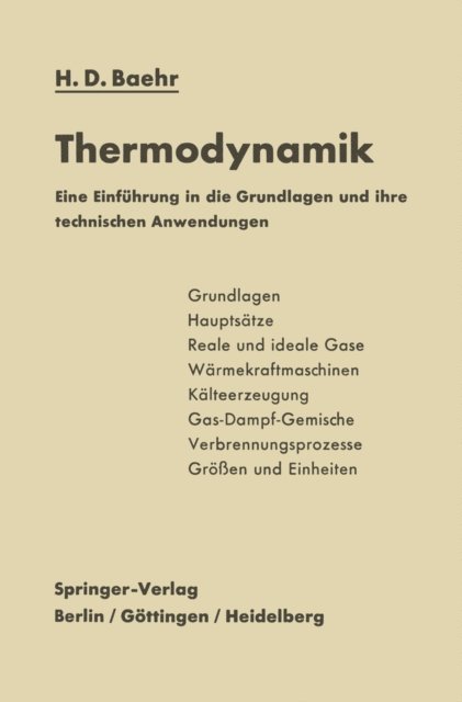 Hans Dieter Baehr - Thermodynamik, E-bok