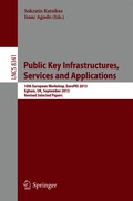 Public Key Infrastructures, Services and Applications