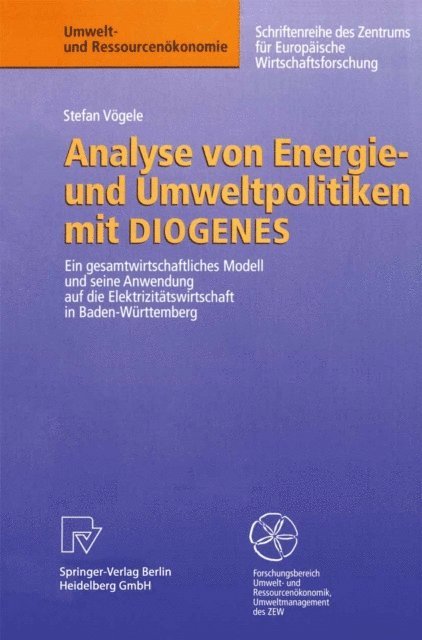Stefan Vogele - Analyse von Energie- und Umweltpolitiken mit DIOGENES, E-bok