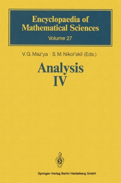 V.G. Maz'ya, S. M. Nikol'skii - Analysis IV, E-bok