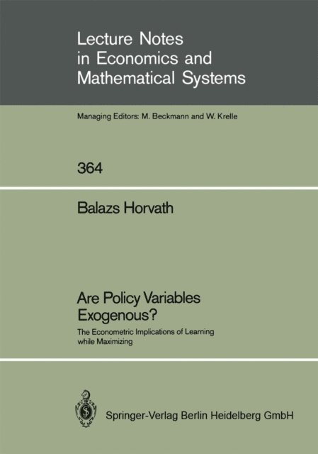 Balazs Horvath - Are Policy Variables Exogenous?, E-bok