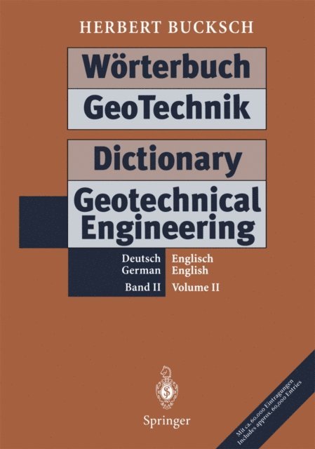 Herbert Bucksch - Wörterbuch GeoTechnik Dictionary Geotechnical Engineering, E-bok