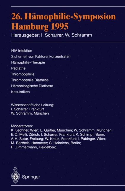 Wolfgang Schramm, Inge Scharrer - 26. Hämophilie-Symposion, E-bok