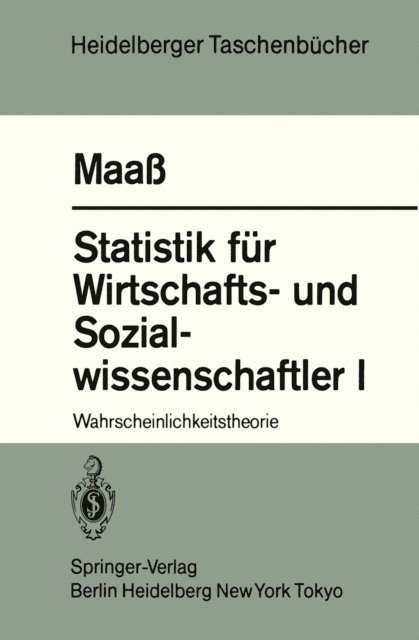 S. Maass - Statistik für Wirtschafts- und Sozialwissenschaftler I, E-bok