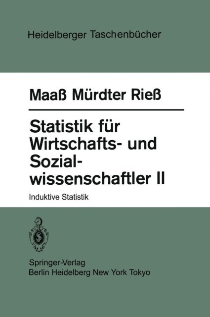 H. Riess, H. Murdter, S. Maass - Statistik für Wirtschafts- und Sozialwissenschaftler II, E-bok