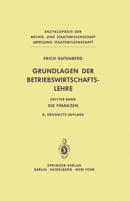 Erich Gutenberg - Grundlagen der Betriebswirtschaftslehre, E-bok