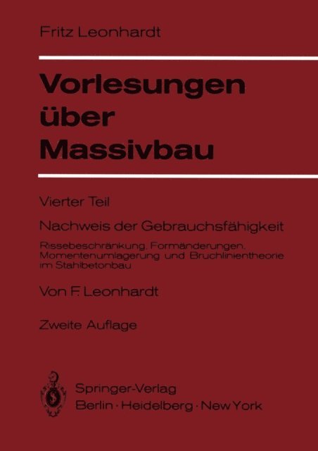 F. Leonhardt - Vorlesungen über Massivbau, E-bok
