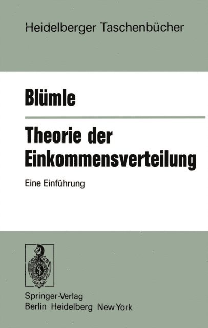 G. Blumle - Theorie der Einkommensverteilung, E-bok
