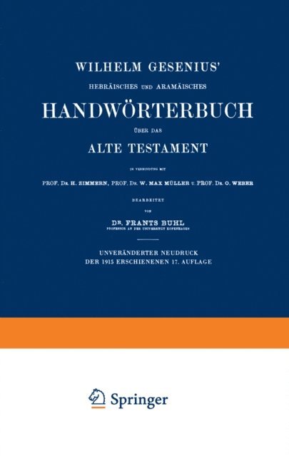 Frants Buhl - Wilhelm Gesenius’ Hebräisches und Aramäisches Handwörterbuch über das Alte Testament, E-bok