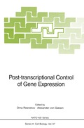 Post-transcriptional Control of Gene Expression