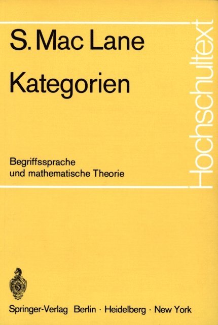 S. MacLane - Kategorien, E-bok