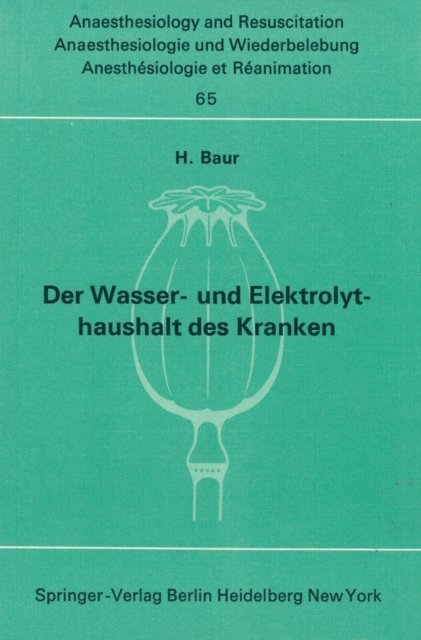 H. Baur - Der Wasser- und Elektrolythaushalt des Kranken, E-bok
