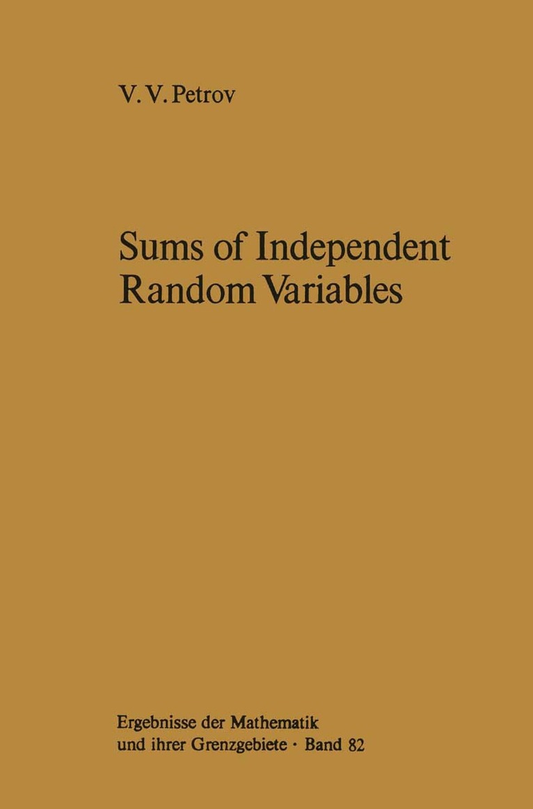 V.V. Petrov - Sums of Independent Random Variables, Häftad