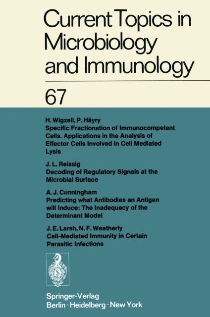 E. Wecker, P. K. Vogt, L. Syru?ek, M. Sela, H. G. Schweiger, R. Rott, O. Maaloe, H. Koprowski, P. Koldovsky, N. K. Jerne, J. H. Humphrey, P. H. Hofschneider, W. Henle, R. Haas, W. Arber - Current Topics in Microbiology and Immunology / Ergebnisse der Microbiologie und Immunitatsforschung, E-bok