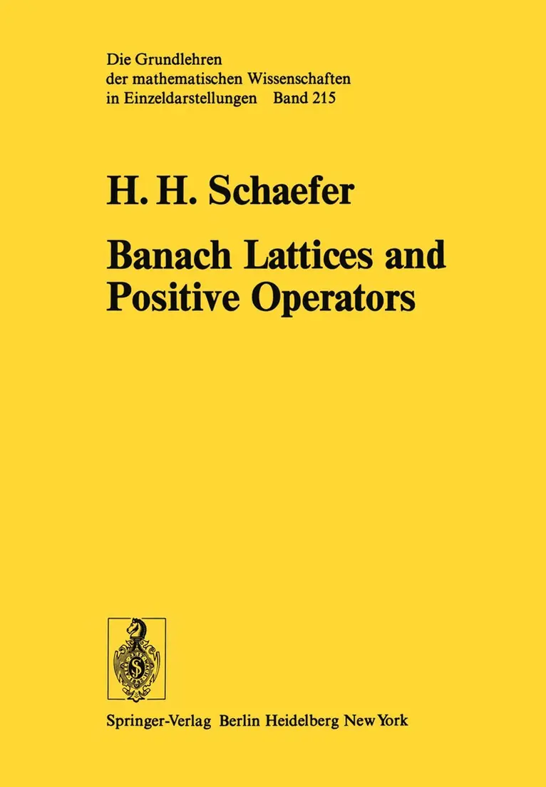 H.H. Schaefer - Banach Lattices and Positive Operators, Häftad. Tillgänglighet: Lägg i varukorg