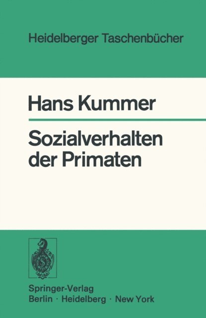 H. Kummer - Sozialverhalten der Primaten, E-bok