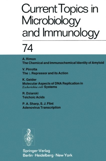 P. K. Vogt, L. Syru?ek, M. Sela, H. G. Schweiger, R. Rott, O. Maaloe, H. Koprowski, P. Koldovsky, N. K. Jerne, J. H. Humphrey, P. H. Hofschneider, W. Henle, W. Arber - Current Topics in Microbiology and Immunology / Ergebnisse der Mikrobiologie und Immunitatsforschung, E-bok