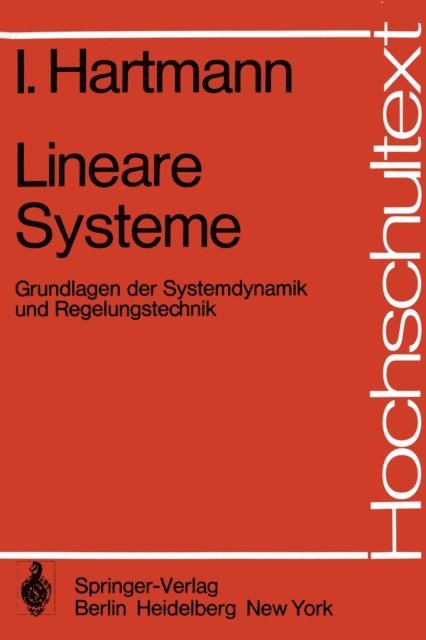 I. Hartmann - Lineare Systeme, E-bok