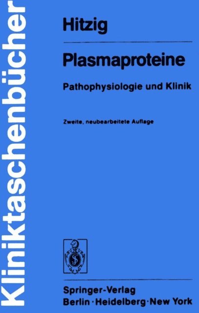 Walter H. Hitzig - Plasmaproteine, E-bok