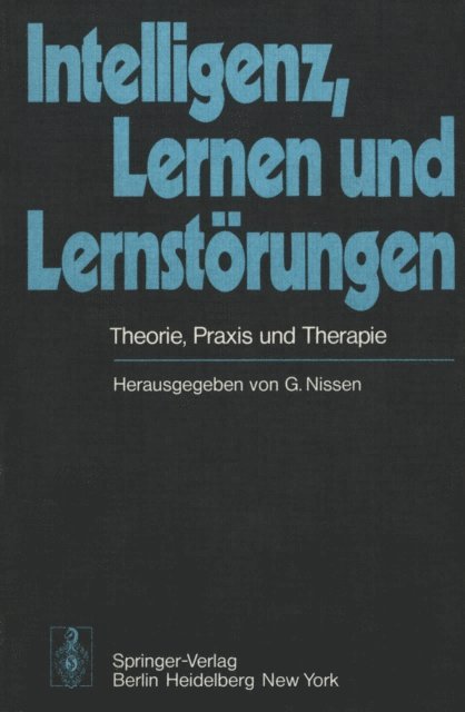 G. Nissen - Intelligenz, Lernen und Lernstörungen, E-bok