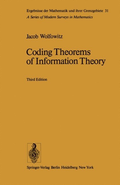 J. Wolfowitz - Coding Theorems of Information Theory, E-bok