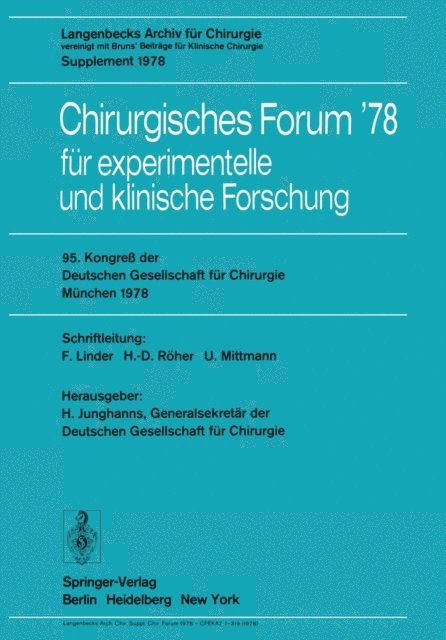 H. Junghanns - 95. Kongreß der Deutschen Gesellschaft für Chirurgie, München, 3. bis 6. Mai 1978, E-bok