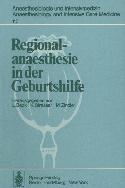 M. Zindler, K. Strasser, L. Beck - Regionalanaesthesie in der Geburtshilfe, E-bok
