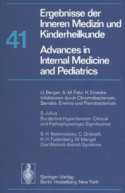 H. P. Wolff, R. Schoen, A. Prader, G. A. Martini, G.-A. von Harnack, P. Frick - Ergebnisse der Inneren Medizin und Kinderheilkunde / Advances in Internal Medicine and Pediatrics, E-bok