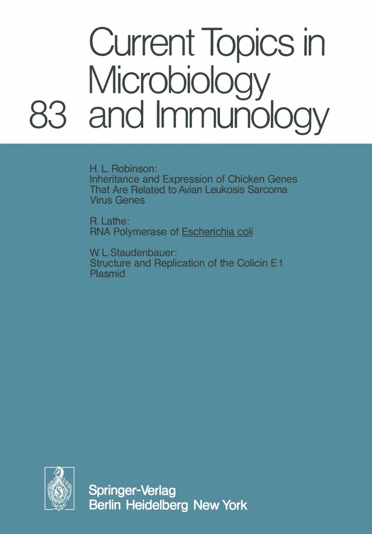 Current Topics in Microbiology and Immunology, Häftad